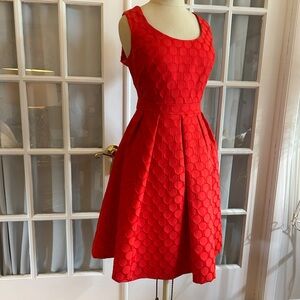 Eva Mendes Red Midi Dress